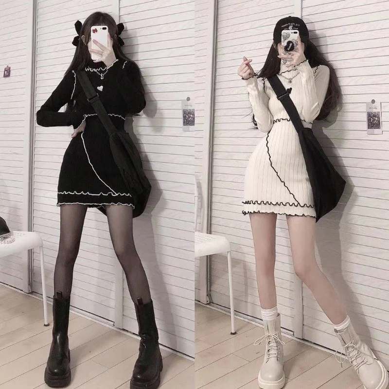 Slim fit knitted dress HA1522 - Image 4