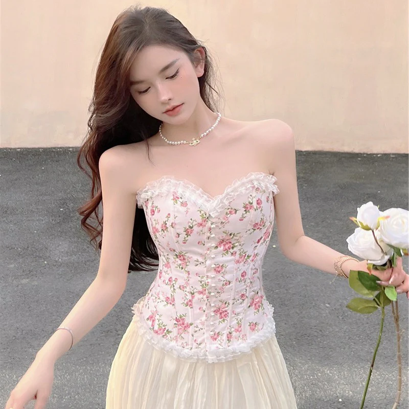 Slim Fit Sweet Floral Tube Top   HA1902 - Image 3