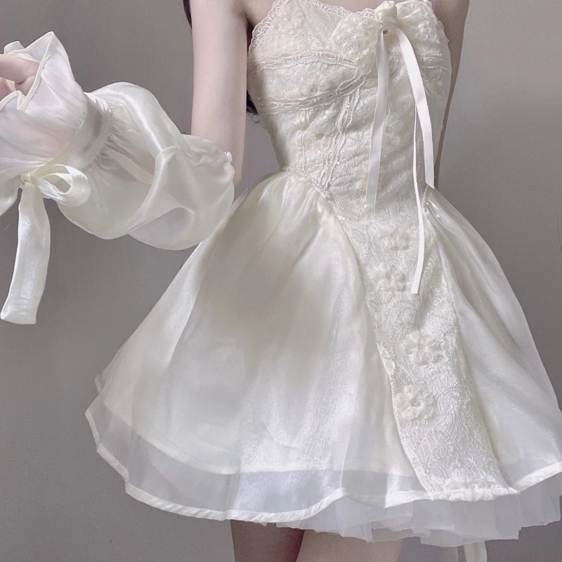 Slim sweet and spicy suspender dress   HA1605 - Image 5