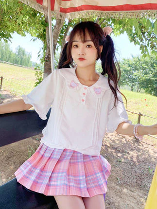 Small fresh plaid skirt HA0378 - Image 3