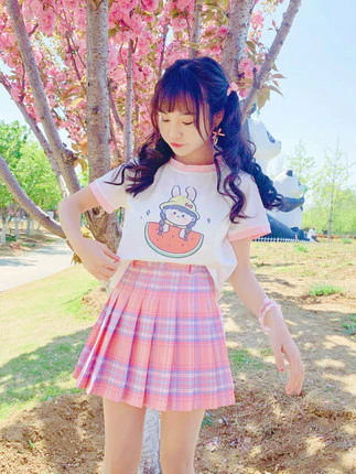 Small fresh plaid skirt HA0378 - Image 4