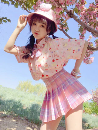 Small fresh plaid skirt HA0378 - Image 5