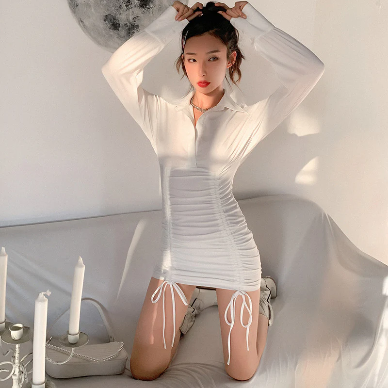Smocked Slim Dress   HA1117 - Image 2