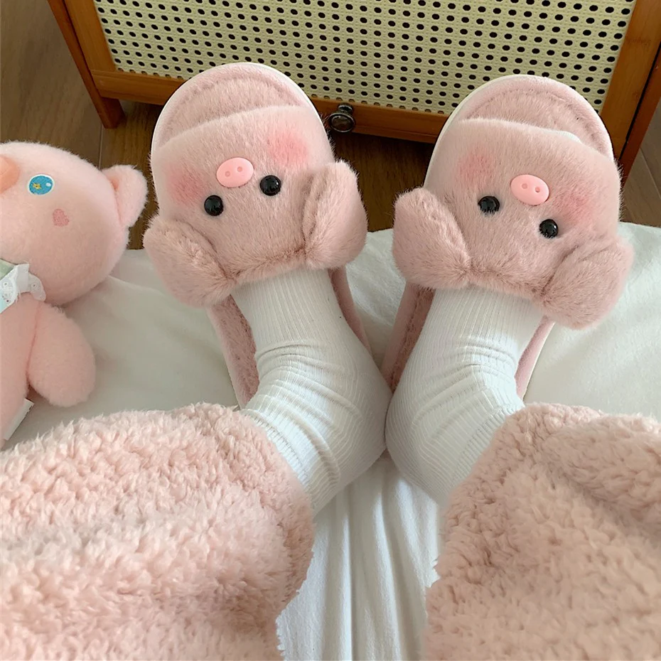 Soft cute piggy cotton slippers HA1347 - Image 4