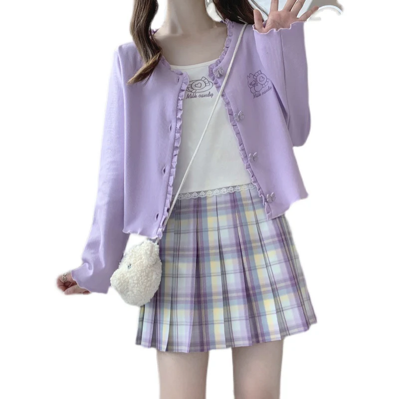 Soft Sling Floral Button Long Sleeve Cardigan Set HA0392 - Image 5