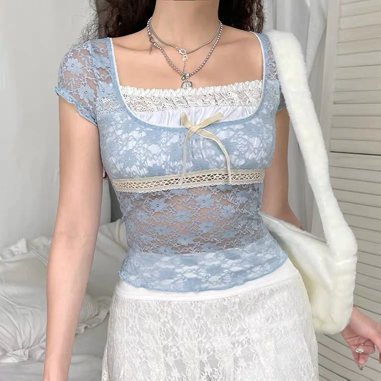 Solid color cute hot girl short sleeves HA0623 - Image 4