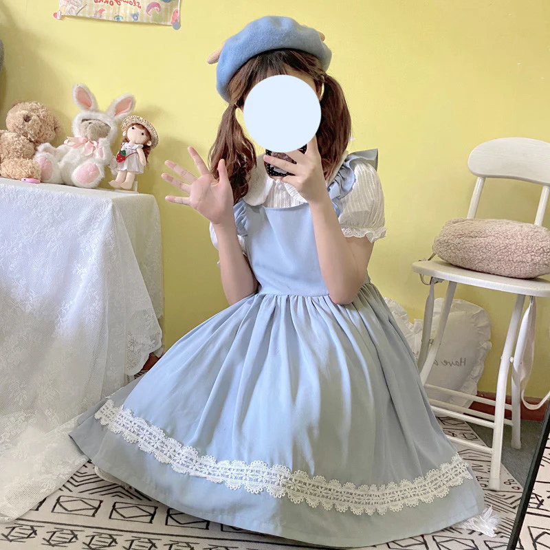Solid color suspender jsk dress autumn HA1115