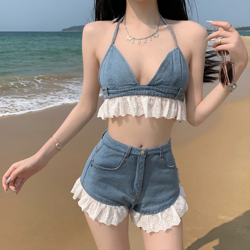 Spice Girls Halter Jeans Blouse  HA1743 - Image 2