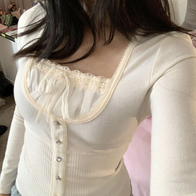 Square neck long sleeve T-shirt HA1550 - Image 4