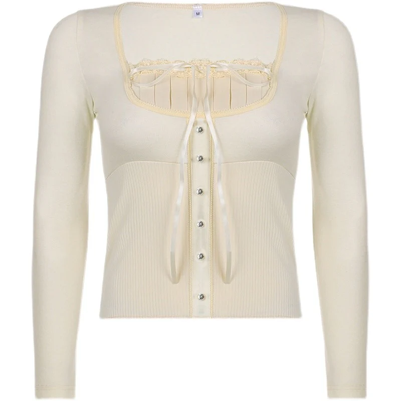 Square neck long sleeve T-shirt HA1550 - Image 5