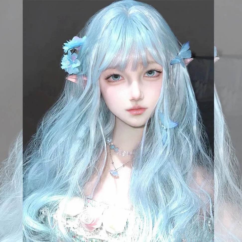 ใStar DreamใBlue Long Curly Wig HA2633