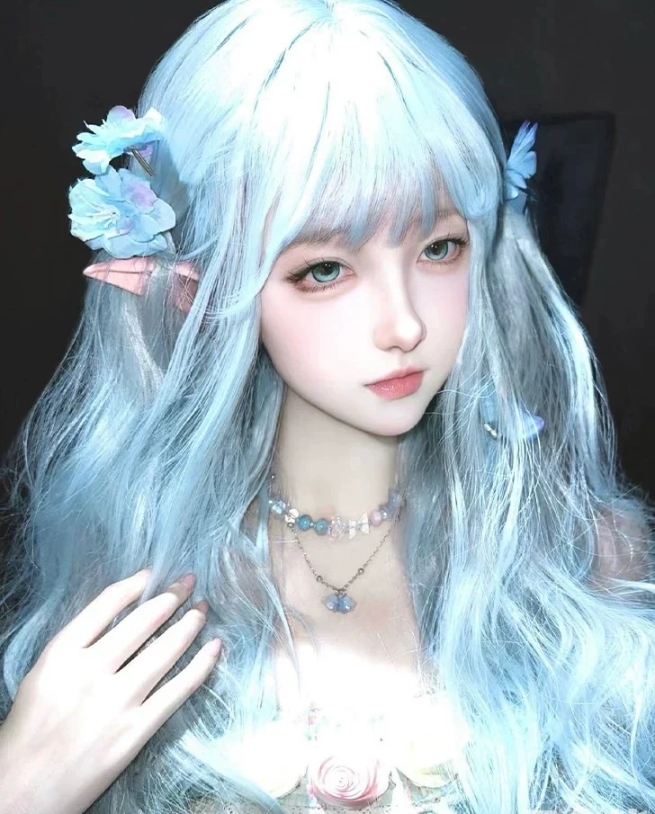 ใStar DreamใBlue Long Curly Wig HA2633 - Image 4
