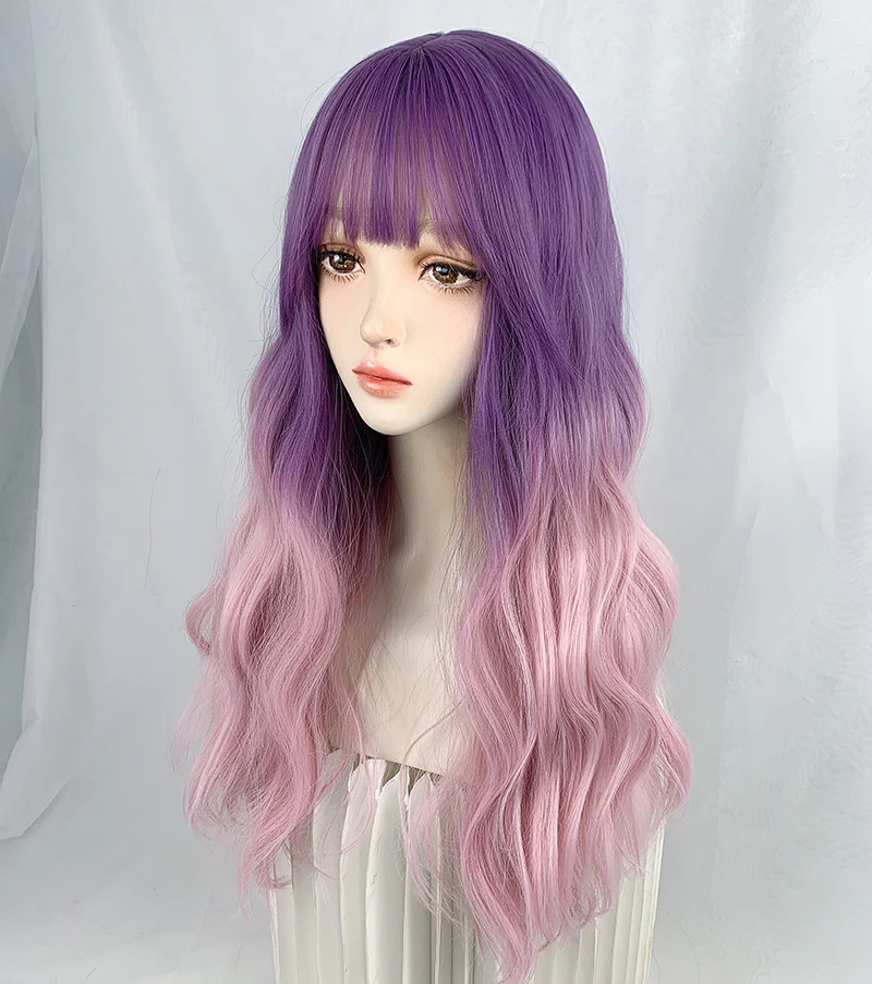 Starry powder blue gradient long curly hair  HA0305 - Image 4