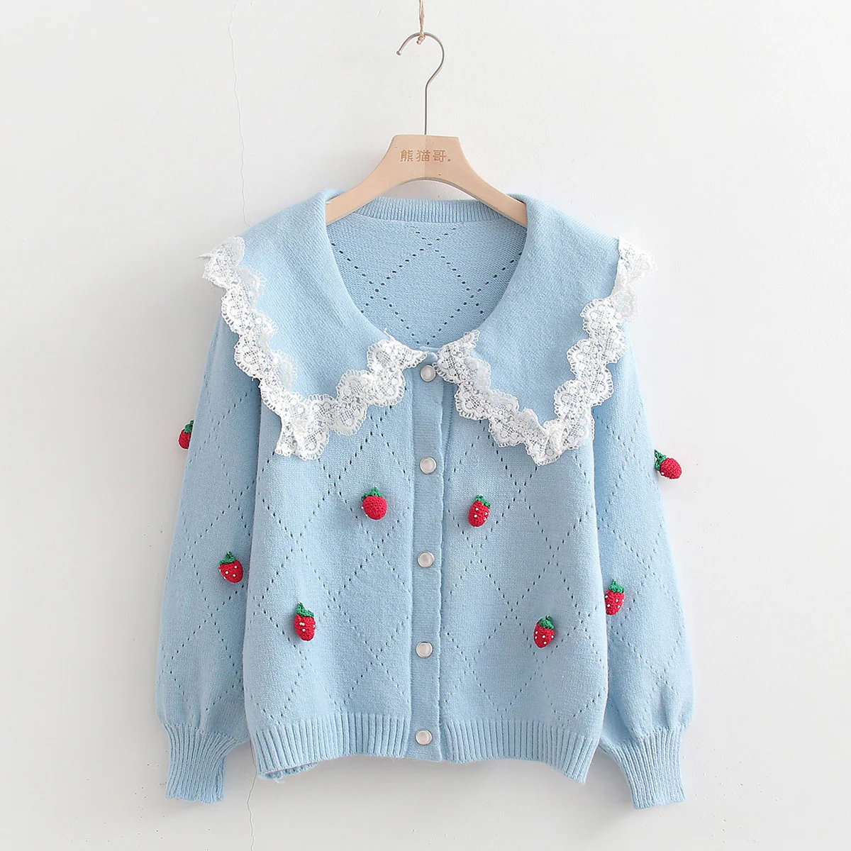 Strawberry Diamond Knit Cardigan HA1219 - Image 2