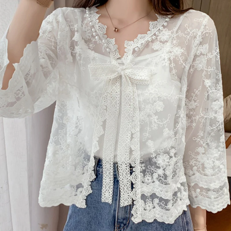 Sun protection small shawl blouse  HA1616 - Image 2