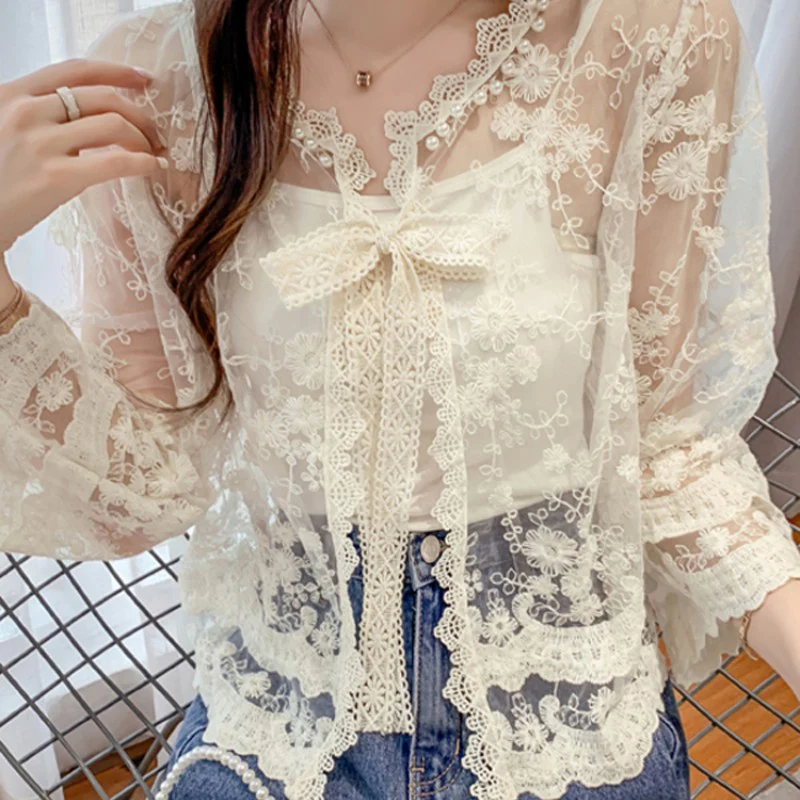 Sun protection small shawl blouse  HA1616 - Image 4