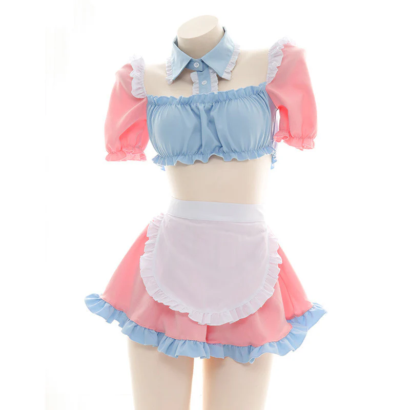 Super cute pink blue soft cute maid suit   HA0545 - Image 3