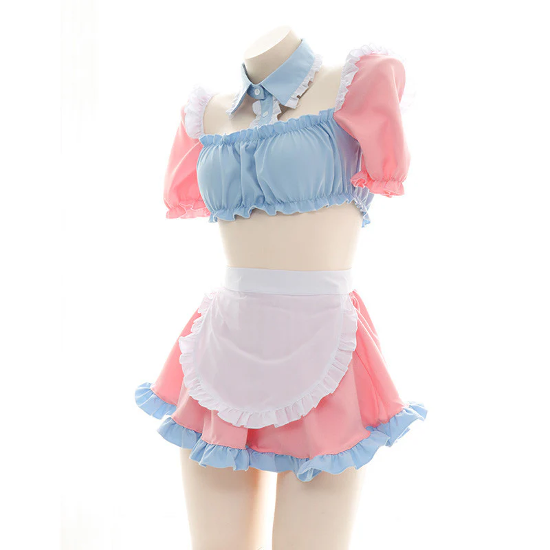 Super cute pink blue soft cute maid suit   HA0545 - Image 5