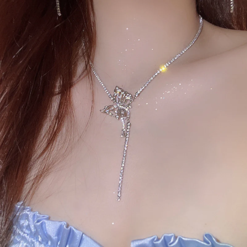 Super fairy butterfly tassel clavicle chain   HA1231 - Image 4