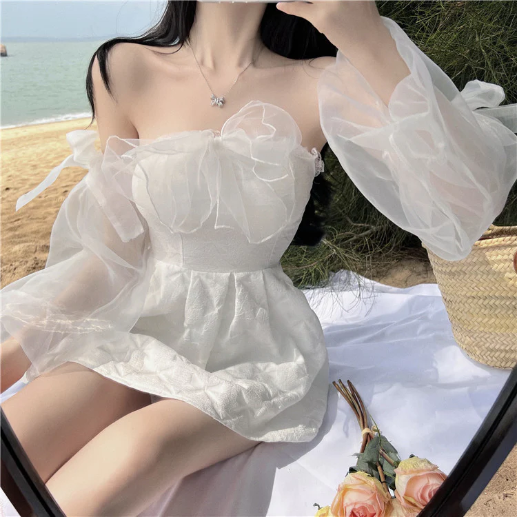 Super fairy one-shoulder white dress   HA0350 - Image 4