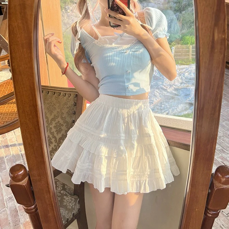 Sweet and cute high waist skirt cake skirt   HA2135 - Image 2