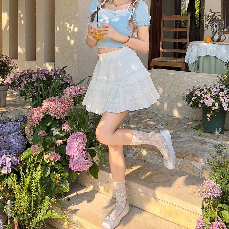 Sweet and cute high waist skirt cake skirt   HA2135 - Image 5