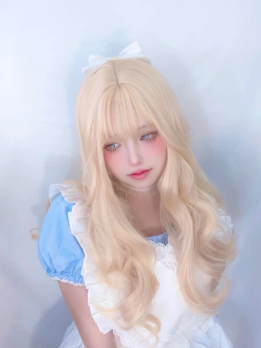 Golden Long Curly Wig HA0225 - Image 3