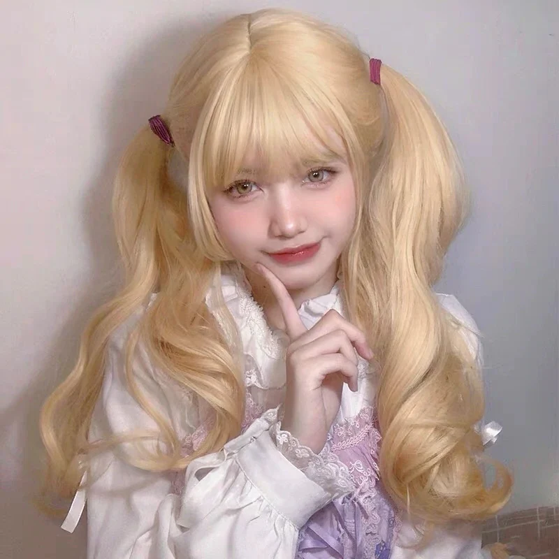 Golden Long Curly Wig HA0225 - Image 4