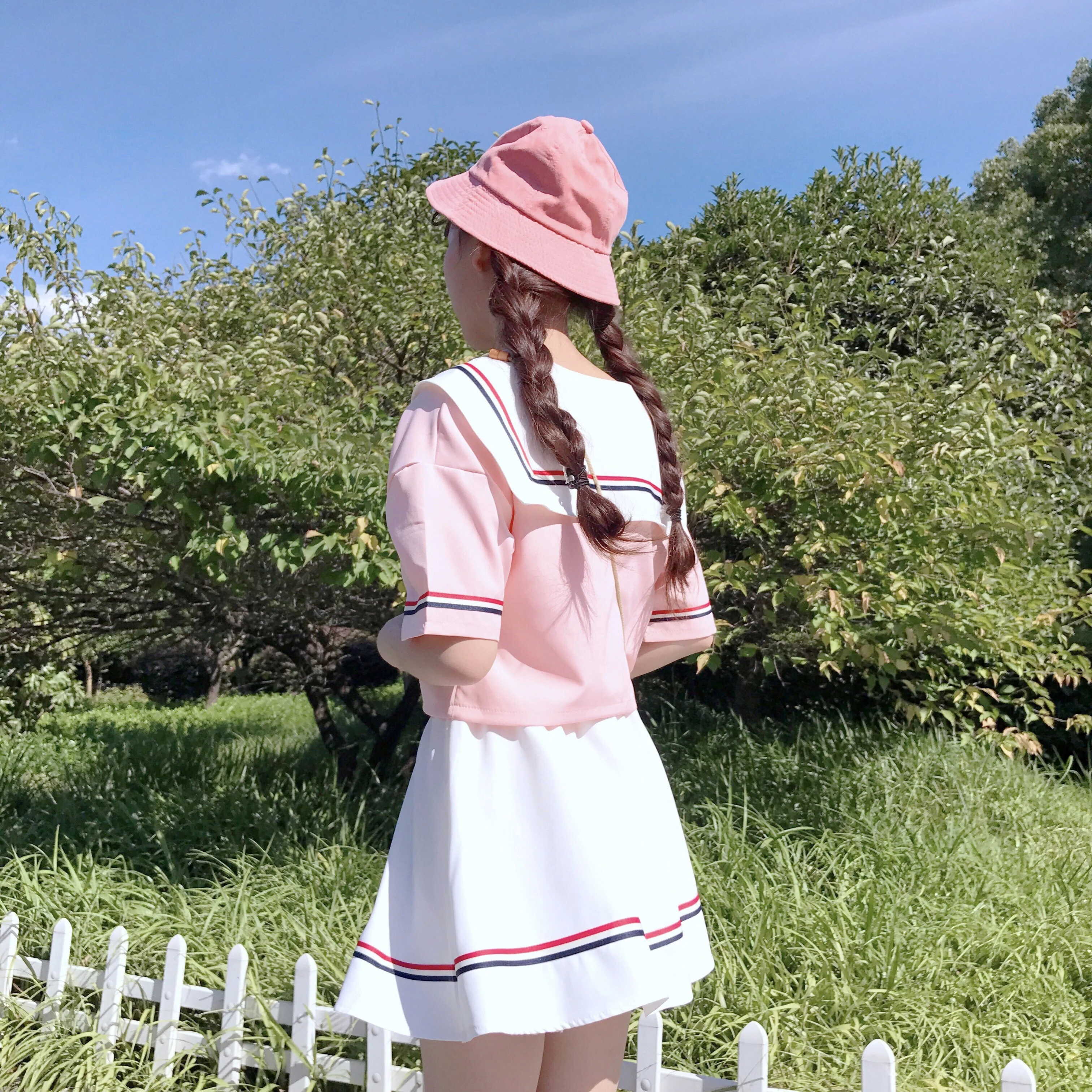 Sweet and cute short skirt suit two piece set    HA0699 - Image 4