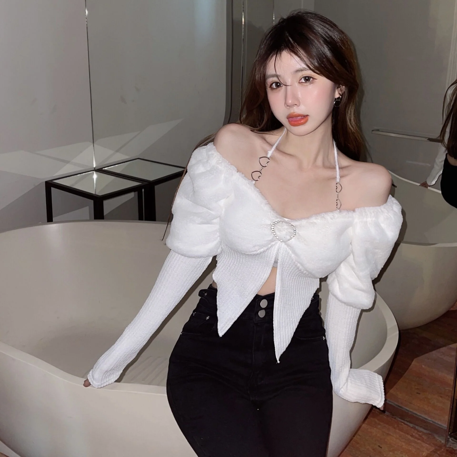 Sweet and Spicy Knitted Base Layer Top   HA1489 - Image 3