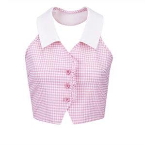 Sweet and Spicy Sleeveless Pink Check Top  HA0804 - Image 2