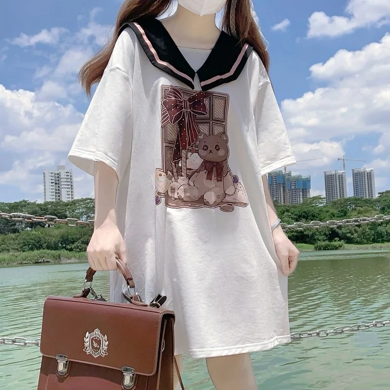 Sweet bear print bottoming shirt   HA1500 - Image 2