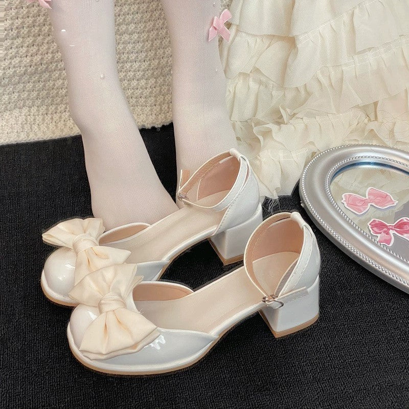 Sweet Bow Chunky Heel Mary Jane Shoes    HA1938 - Image 2