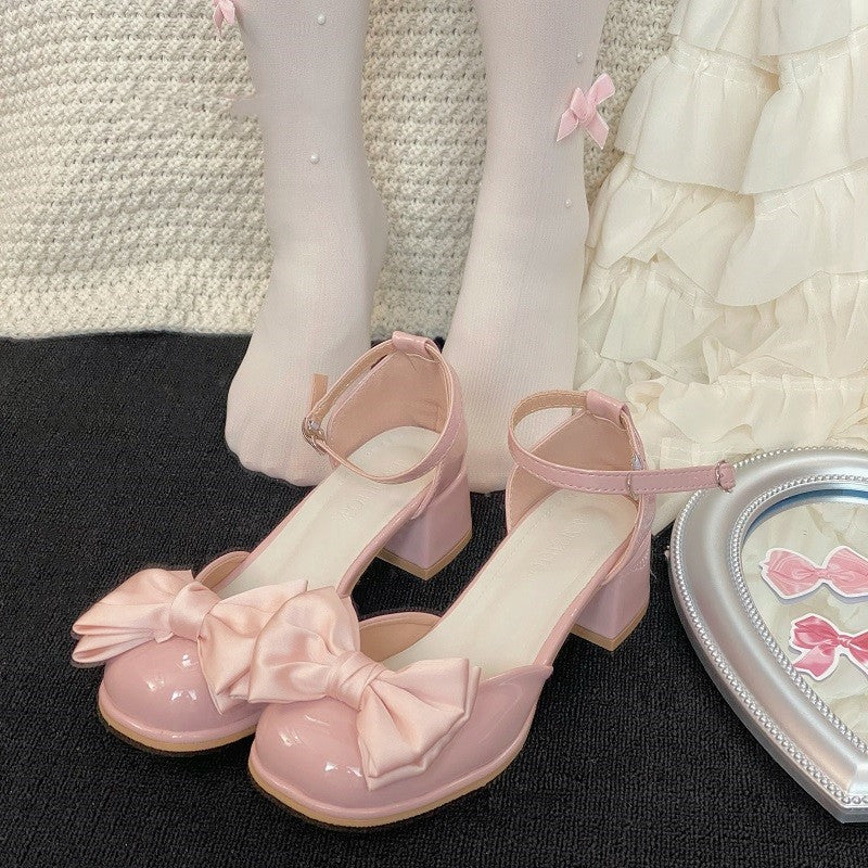 Sweet Bow Chunky Heel Mary Jane Shoes    HA1938 - Image 4