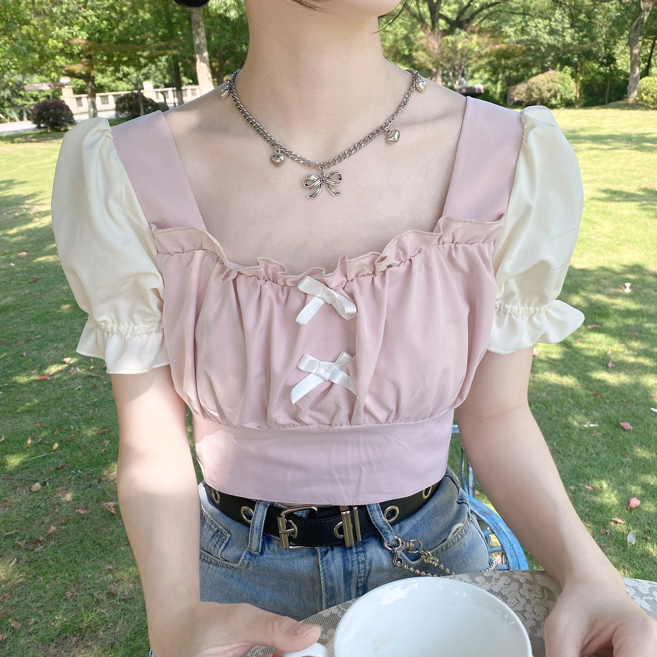Sweet bow cute top    HA0408 - Image 3