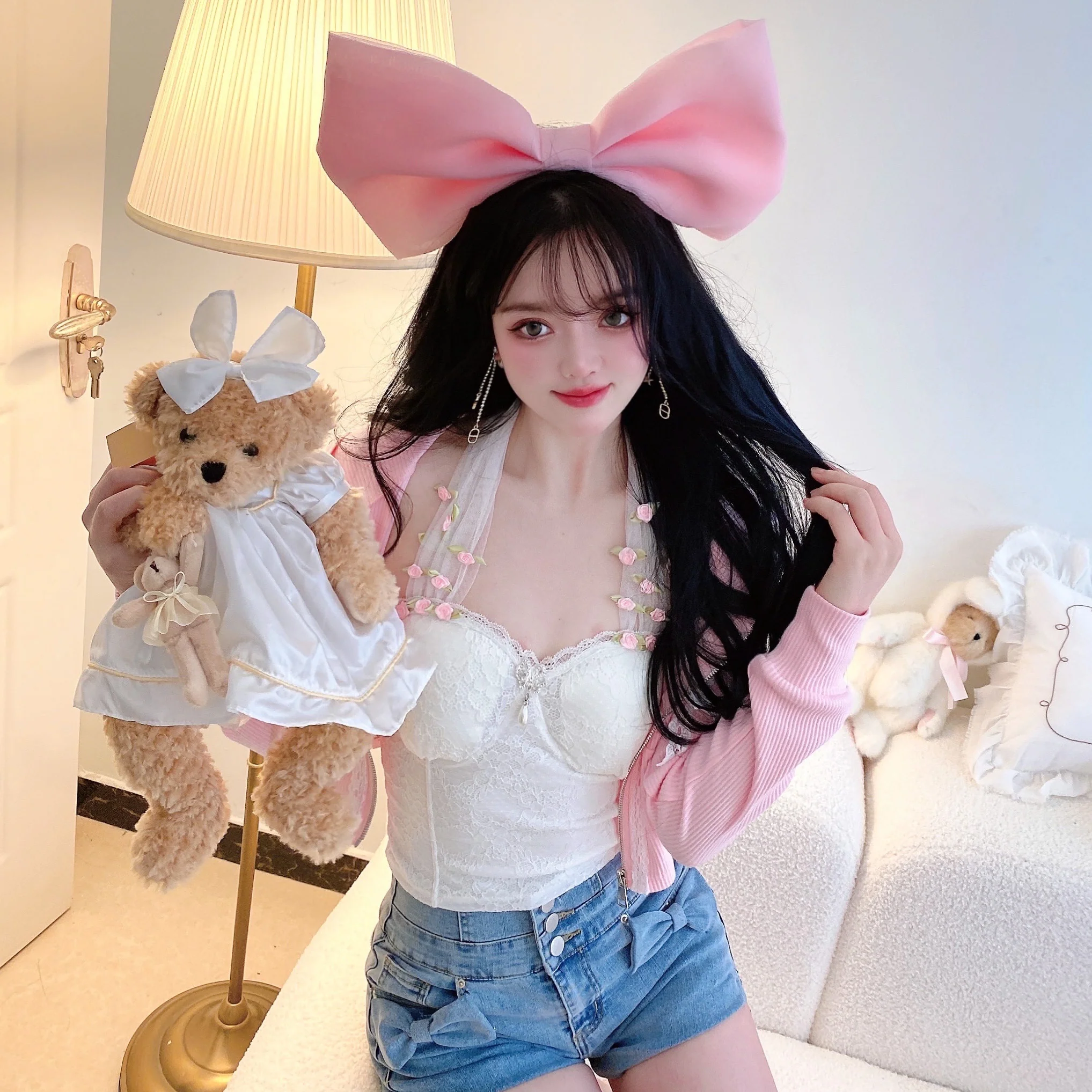 Sweet Bow Lace Suspender    HA0664 - Image 3