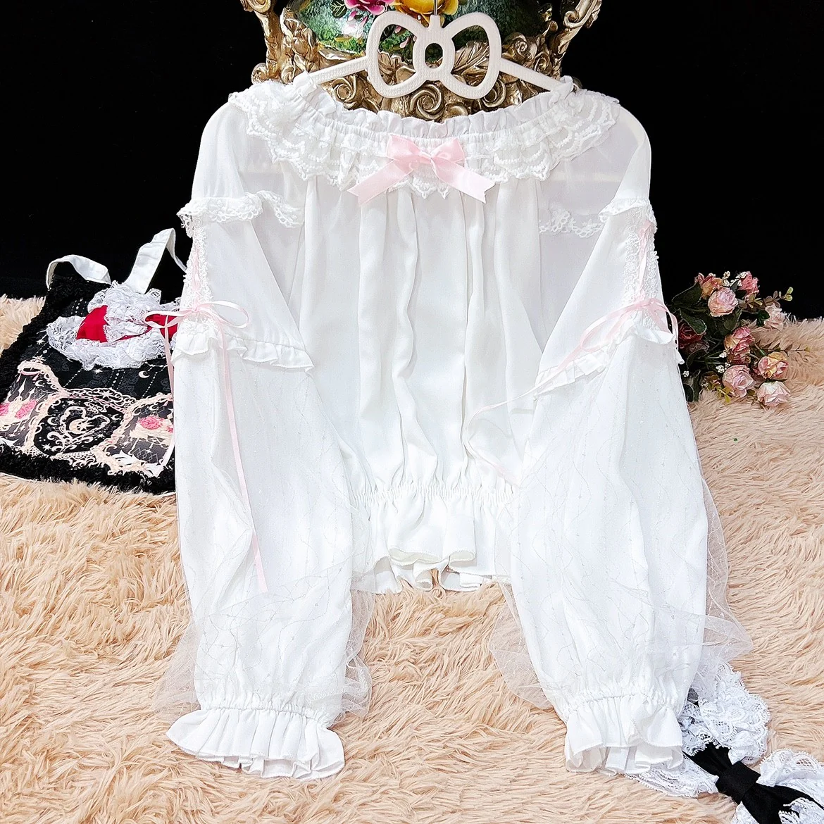 Sweet Bow Mesh Long Sleeves   HA1410 - Image 5