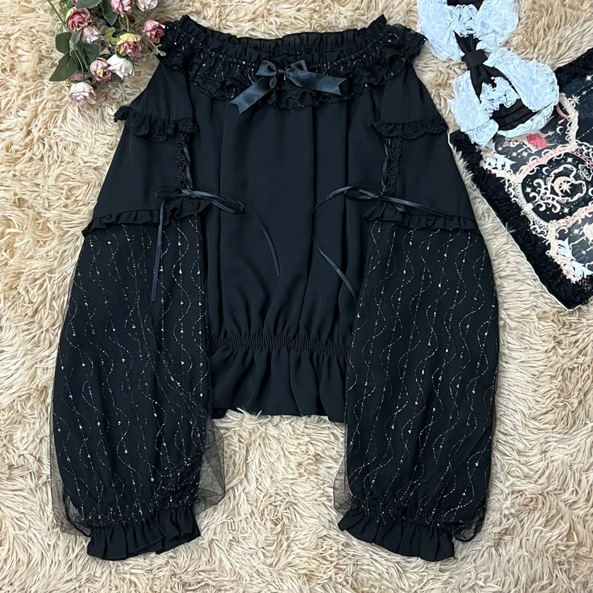 Sweet Bow Mesh Long Sleeves   HA1410 - Image 6