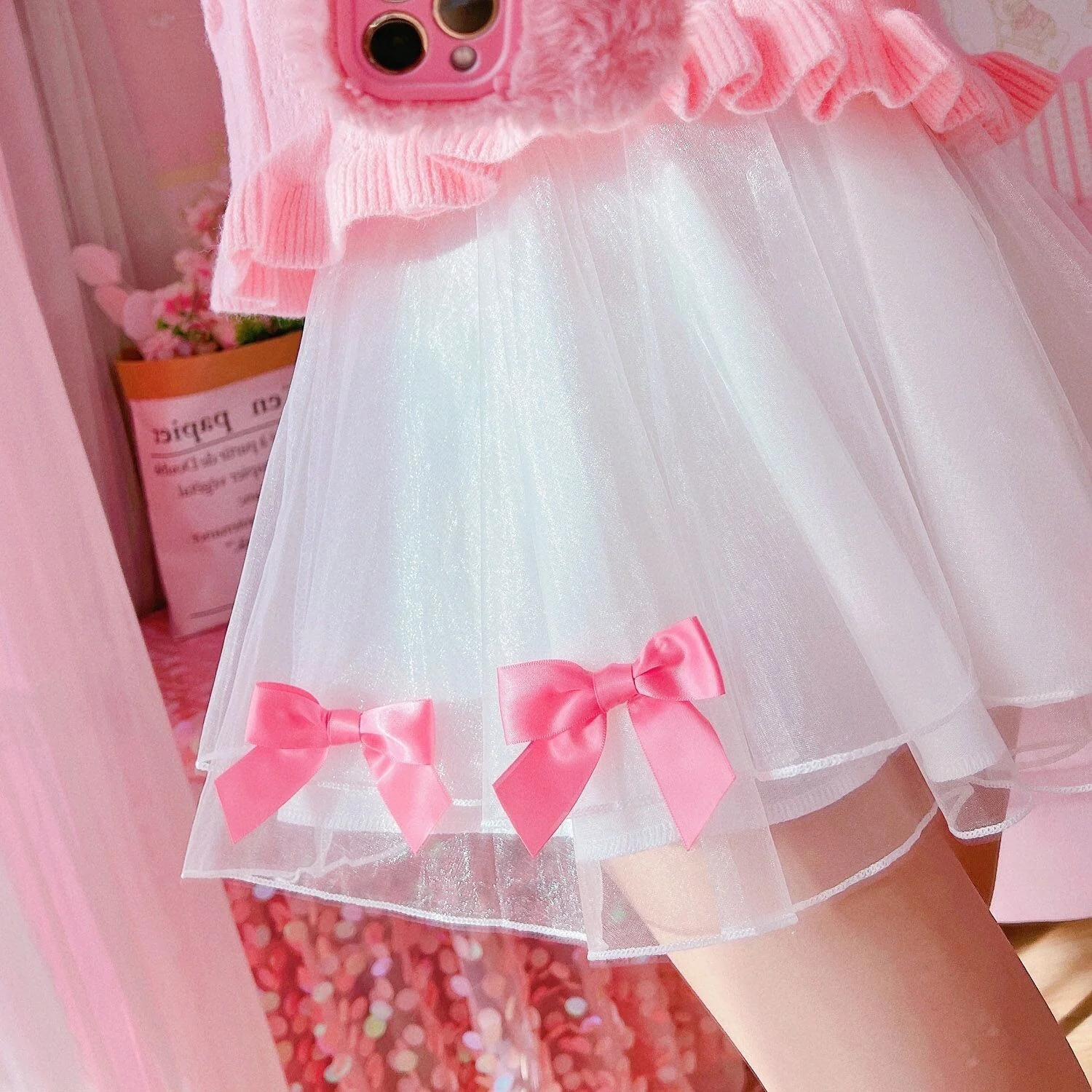 Sweet Bowknot Mesh Skirt  HA1408 - Image 6