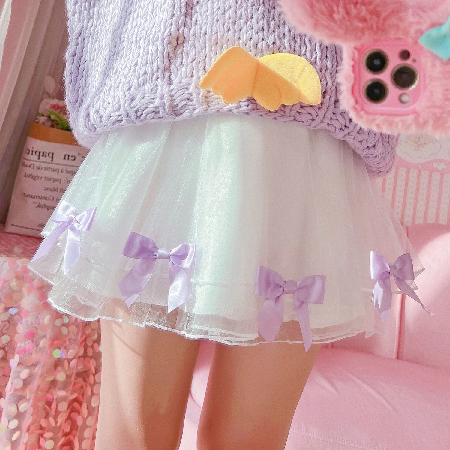 Sweet Bowknot Mesh Skirt  HA1408 - Image 8