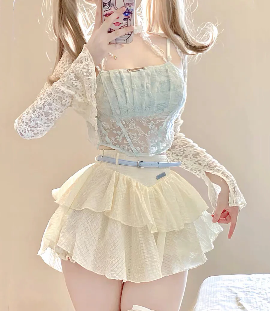 Sweet cake skirt three-piece suit HA2223 - Image 2