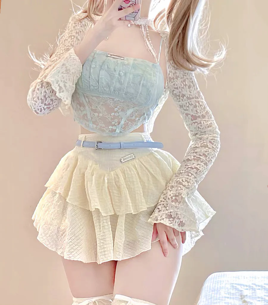 Sweet cake skirt three-piece suit HA2223 - Image 4