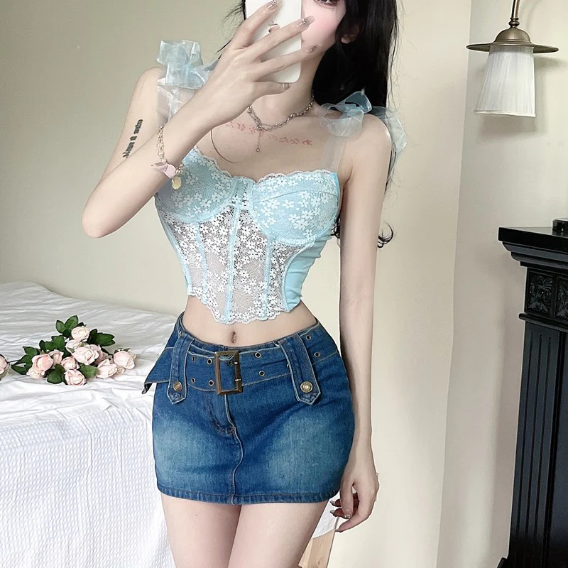 Sweet Floral Camisole Fishbone Vest   HA1682 - Image 2