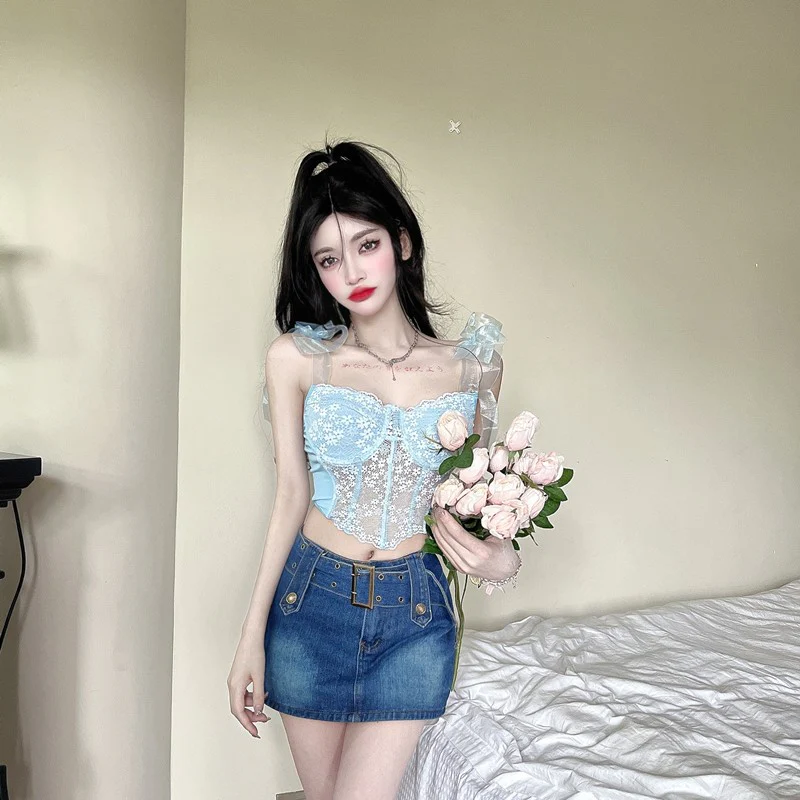 Sweet Floral Camisole Fishbone Vest   HA1682 - Image 5