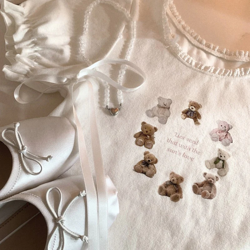 Sweet Girl Puff Sleeve T-Shirt   HA1733 - Image 2