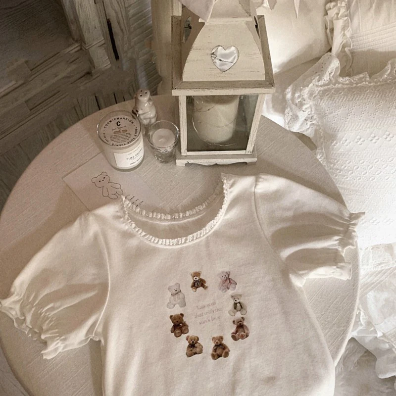 Sweet Girl Puff Sleeve T-Shirt   HA1733 - Image 4