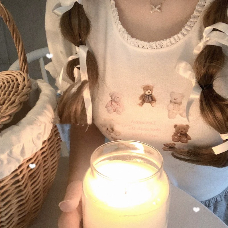 Sweet Girl Puff Sleeve T-Shirt   HA1733 - Image 5
