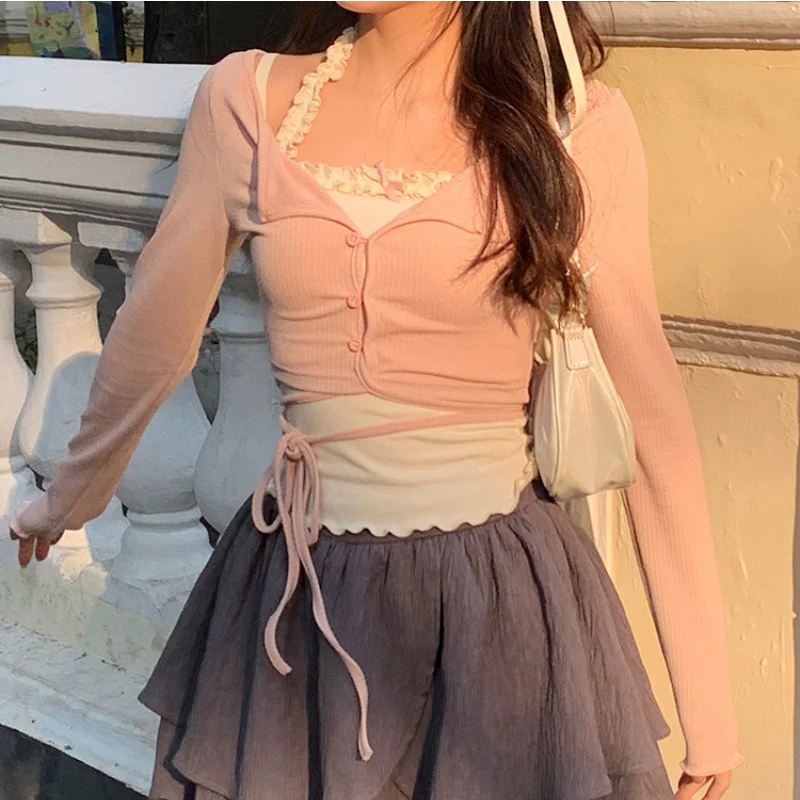 Sweet halter neck vest skirt suit   HA1658 - Image 5