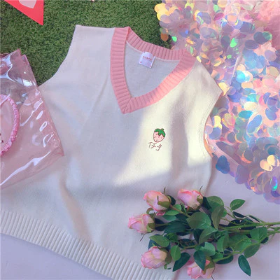 Sweet Knitwear Strawberry Vest   HA1297 - Image 5