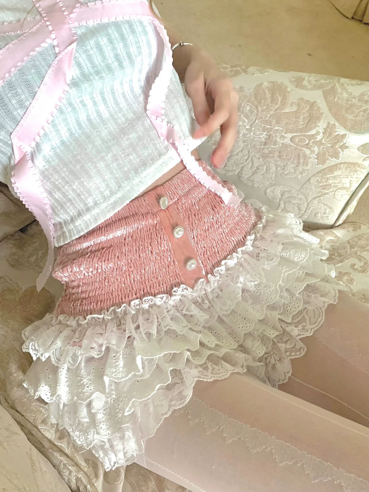Sweet lace cake skirt HA2488 - Image 2